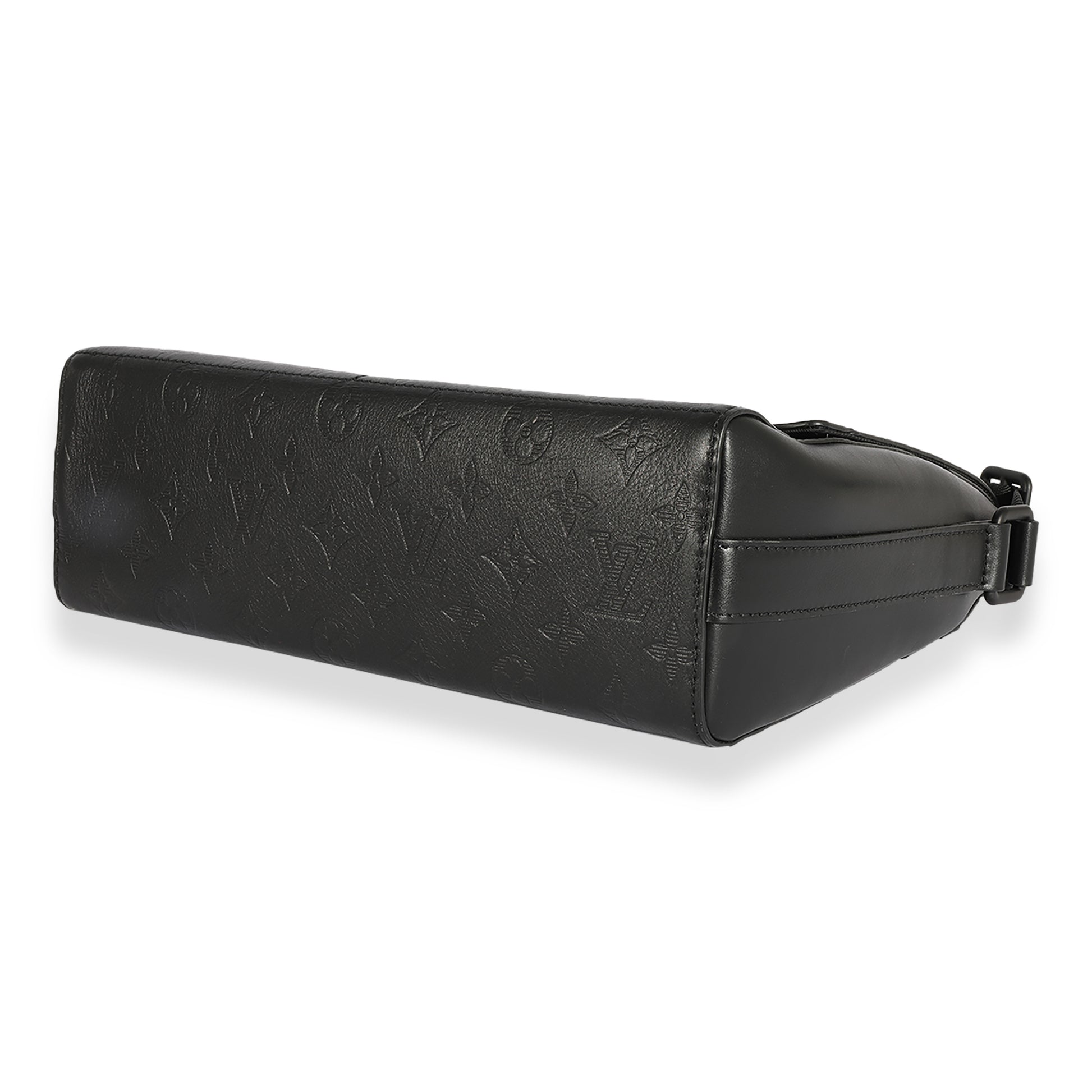 Louis Vuitton Sprinter Messenger Bag Monogram Shadow Leather Black 163115146