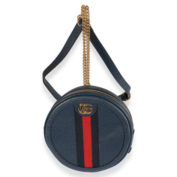GUCCI Navy Calfskin Ophidia Mini Round Backpack