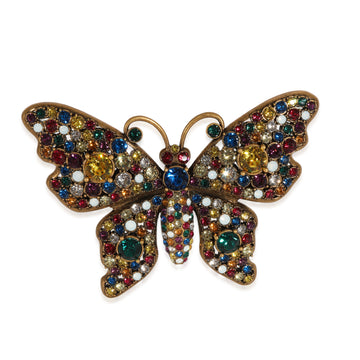 GUCCI Colored Crystal Butterfly Brooch