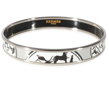 HERMES Plated Enamel Bracelet With Horse Design [67mm]