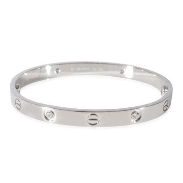 CARTIER Love 4 Diamond Bracelet in 18k White Gold 0.42 CTW