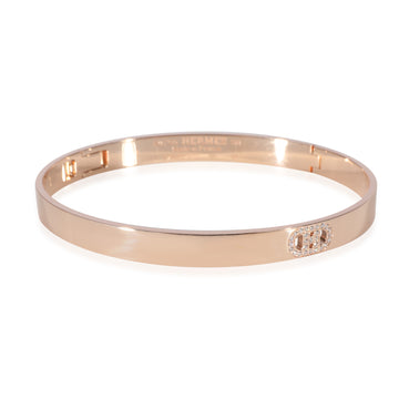 HERMES H d'Ancre Bracelet in 18k Rose Gold 0.07 CTW