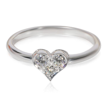 TIFFANY & CO. Diamond Heart Ring in Platinum 0.17 CTW