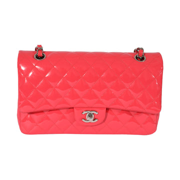 CHANEL Patent Fuchsia Medium Classic Flap Bag