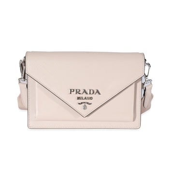 PRADA Beige Saffiano Leather Mini Envelope Bag