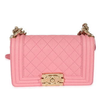 CHANEL Pink Caviar Small Boy Bag