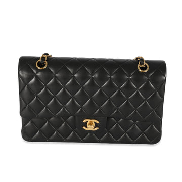 CHANEL Black Quilted Lambskin Medium Classic Double Flap