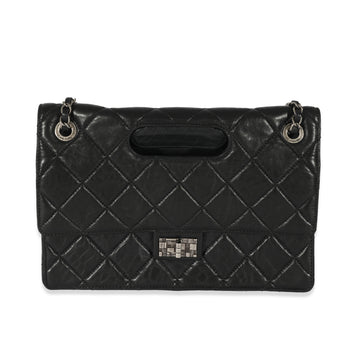 CHANEL Black Leather Paris Byzance Reissue Takeaway Flap Bag