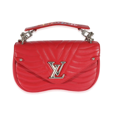 LOUIS VUITTON Red Leather New Wave Chain PM