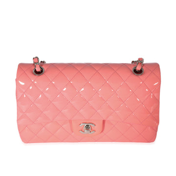 CHANEL Pink Patent Medium Classic Double Flap Bag