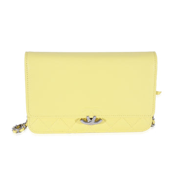 CHANEL Yellow Leather Urban Companion Wallet On Chain