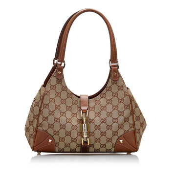 Gucci GG Canvas Nailhead Jackie Bardot Shoulder Bag