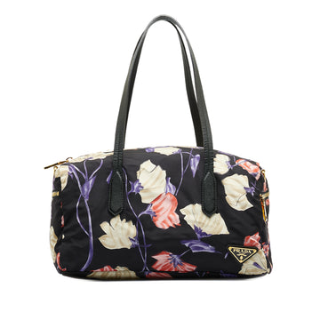 PRADA Floral Printed Tessuto Satchel