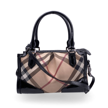 BURBERRY Beige Black Supernova Check Canvas Madison Bag