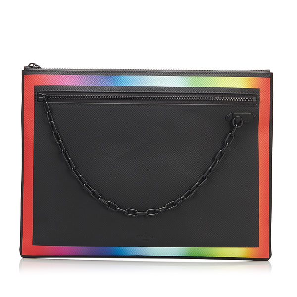 Louis Vuitton Pre-loved Taiga Rainbow Pochette A4