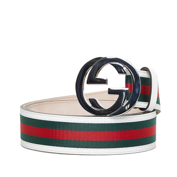 GUCCI GG Web Leather Belt