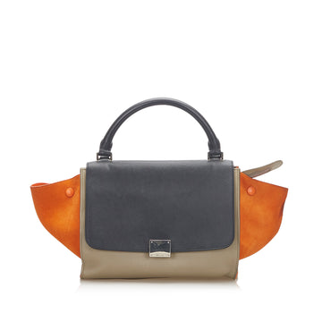 Celine Medium Trapeze Tricolor Leather Satchel