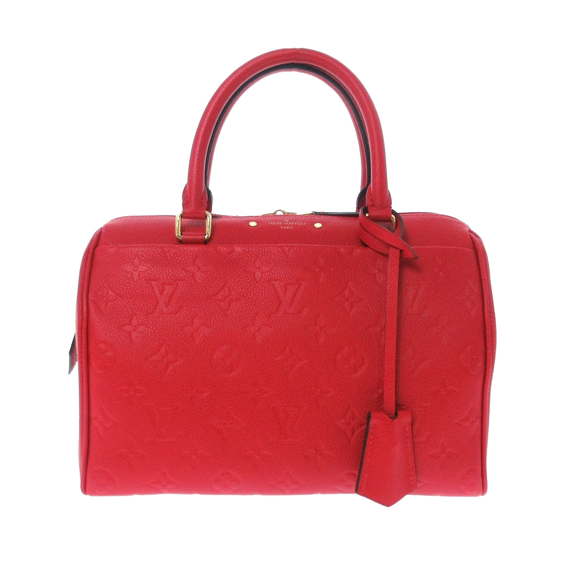 Red Louis Vuitton Monogram Empreinte Speedy Bandouliere 25 Boston