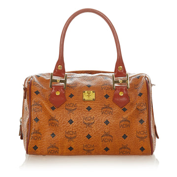 MCM Visetos Leather Satchel