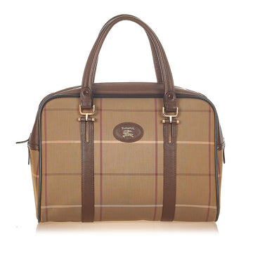 Burberry Plaid Canvas Handbag