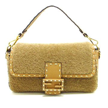 FENDI Shearling Selleria Baguette