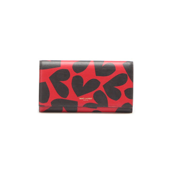 YSL Heart Printed Bifold Leather Wallet