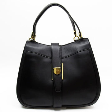 SALVATORE FERRAGAMO handbag Gancini black x gold leather metal material