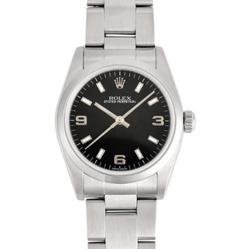ROLEX Oyster Perpetual 77080 SS A No. Boys Automatic Watch Black Dial