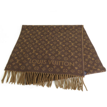 LOUIS VUITTON Muffler Game On Monogram Echarp Cashmere Marron Unisex M77377