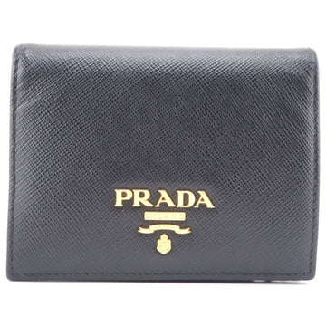 PRADA/ 1MV204 Saffiano Bifold Wallet Black Ladies
