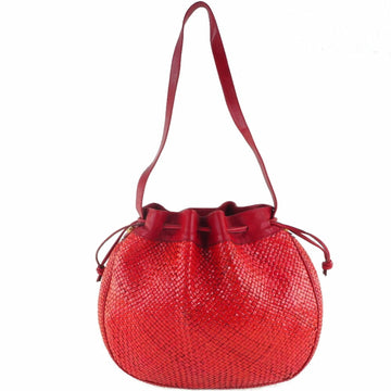 SALVATORE FERRAGAMO mesh calf red ladies shoulder bag