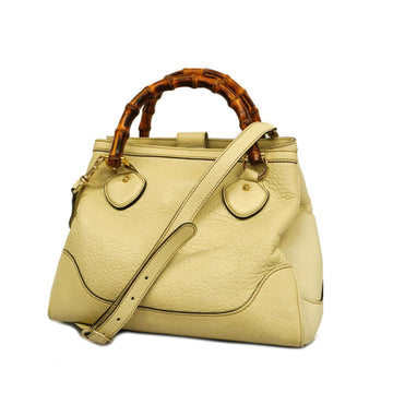 GUCCI handbag bamboo 308360 leather ivory gold hardware ladies