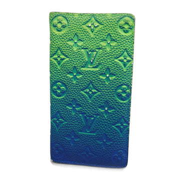 LOUIS VUITTONAuth  Taurillon Portofeuil Blaza M81255 Long Wallet Blue,Green