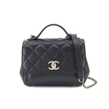 CHANEL Matelasse Business Affinity 2way Hand Shoulder Bag Caviar Skin Black A93749