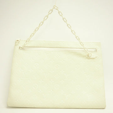 LOUIS VUITTON M67462 Pochette A4 Taurillon Monogram Clutch Bag White Unisex