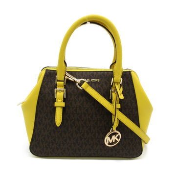 MICHAEL KORS 2WayShoulder Bag Brown Yellow PVC coated canvas leather