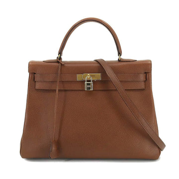 HERMES Kelly 35 2way hand shoulder bag Ardennes Maronfonse A stamped inner stitch gold metal fittings