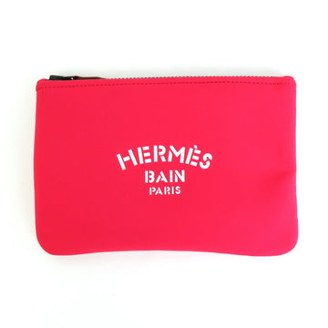 HERMES Pouch Multi Case BAIN/Polyamide/Elastane Red