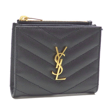 SAINT LAURENT Paris Bi-Fold Wallet Ladies Black Calfskin 575879