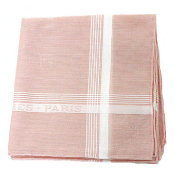 HERMES Handkerchief H Relief 100% Cotton Le Rotage Finish Rose Claire Light Pink