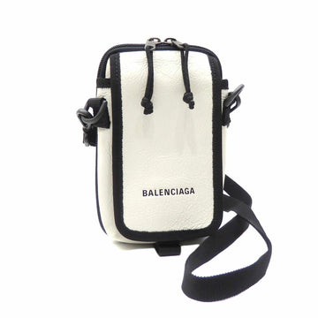 Balenciaga Shoulder Bag Explorer Crossbody Men's White Leather Fabric 593329