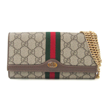 GUCCI GG Supreme Ophidia 546592 496085 Women's GG Supreme Chain/Shoulder Wallet Beige