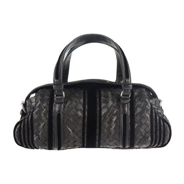 BOTTEGA VENETA handbag 144776 leather velor black mini Boston