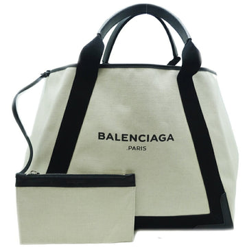 BALENCIAGA Navy Cabas Ladies Handbag 339956.1081.B.555269 Canvas Black/White