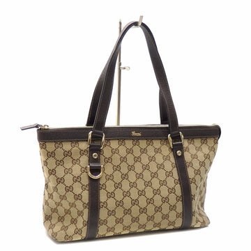GUCCI tote bag ladies beige brown GG canvas leather 141470