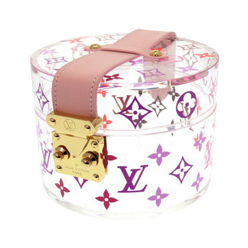 Louis Vuitton Monogram Bowat Scott Leather Plexiglas Pink Jewelry Case Box LV 0071 LOUIS VUITTON