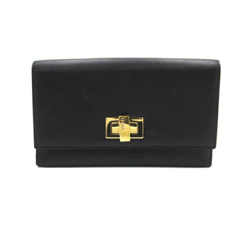 FENDI Peekaboo Bifold long wallet Black leather 8M0308