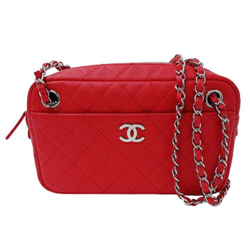 CHANEL Bag Matelasse Women's Shoulder Chain Caviar Skin Pink Coco Mark