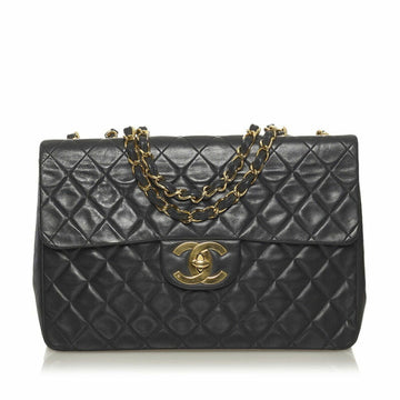 Chanel Matelasse 33 Coco Mark Big Chain Shoulder Bag Black Lambskin Ladies CHANEL