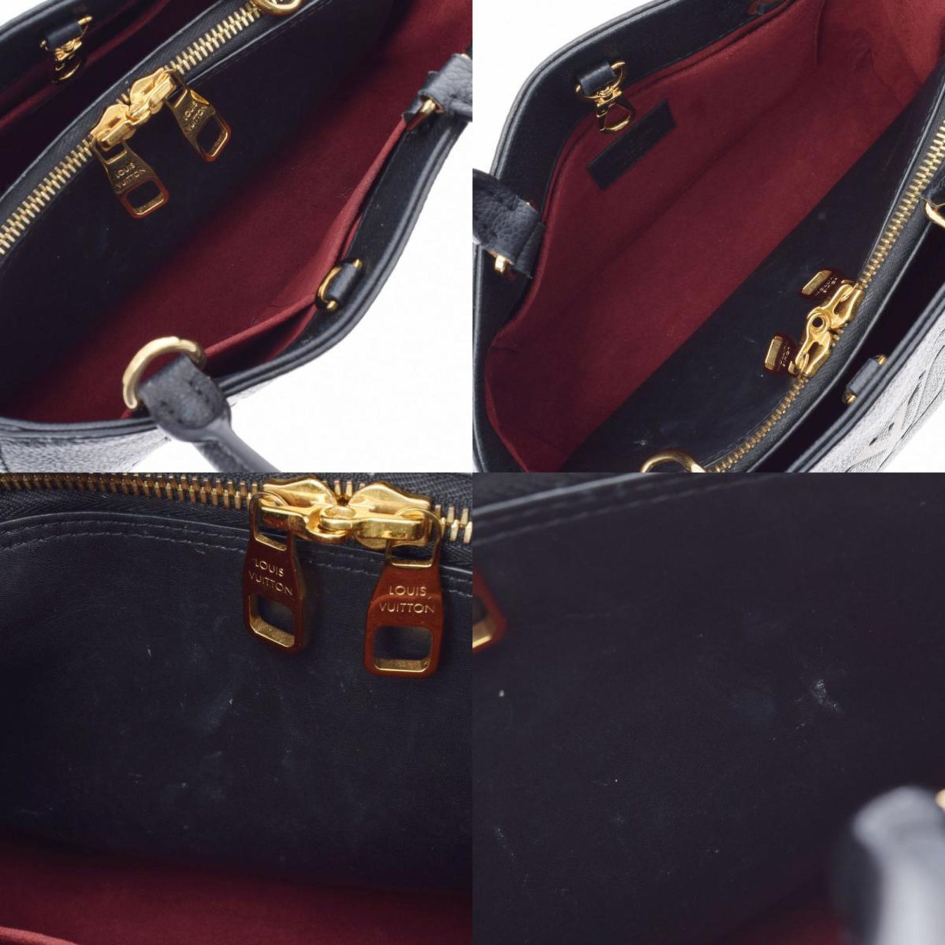 Louis Vuitton Black Leather and Monogram Canvas Double V Bag Louis